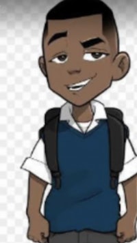 a cartoon image of a boy with a backpack